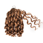 QVR French Curl Feather Crochet Human Hair Honey Blonde Miracle Knots Crochet Weave Hair Extensions