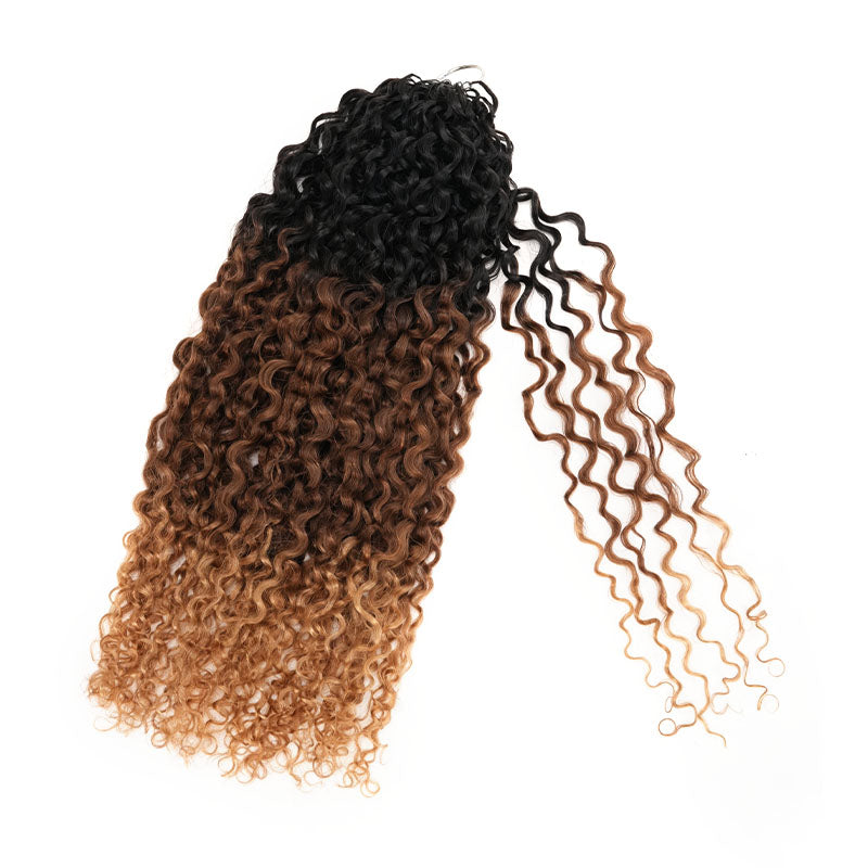 QVR Twist Curly Feather Crochet Human Hair Honey Blonde Miracle Knots Crochet Weave Hair Extensions