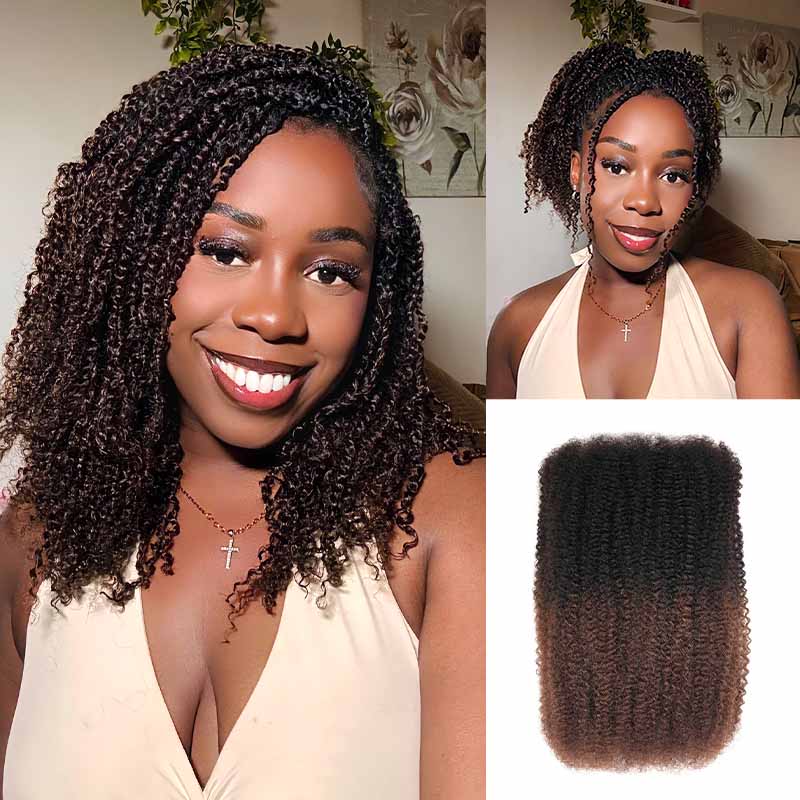 QVR Natural Black Afro kinky Bulk Hair Extensions For Braiding Dreadlock Human Hair