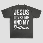 Jesus Loves Me And My Tattoos Printed Men's T-shirt