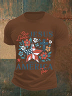 Men's She loves JESUS and AMERICA Printed T-Shirt