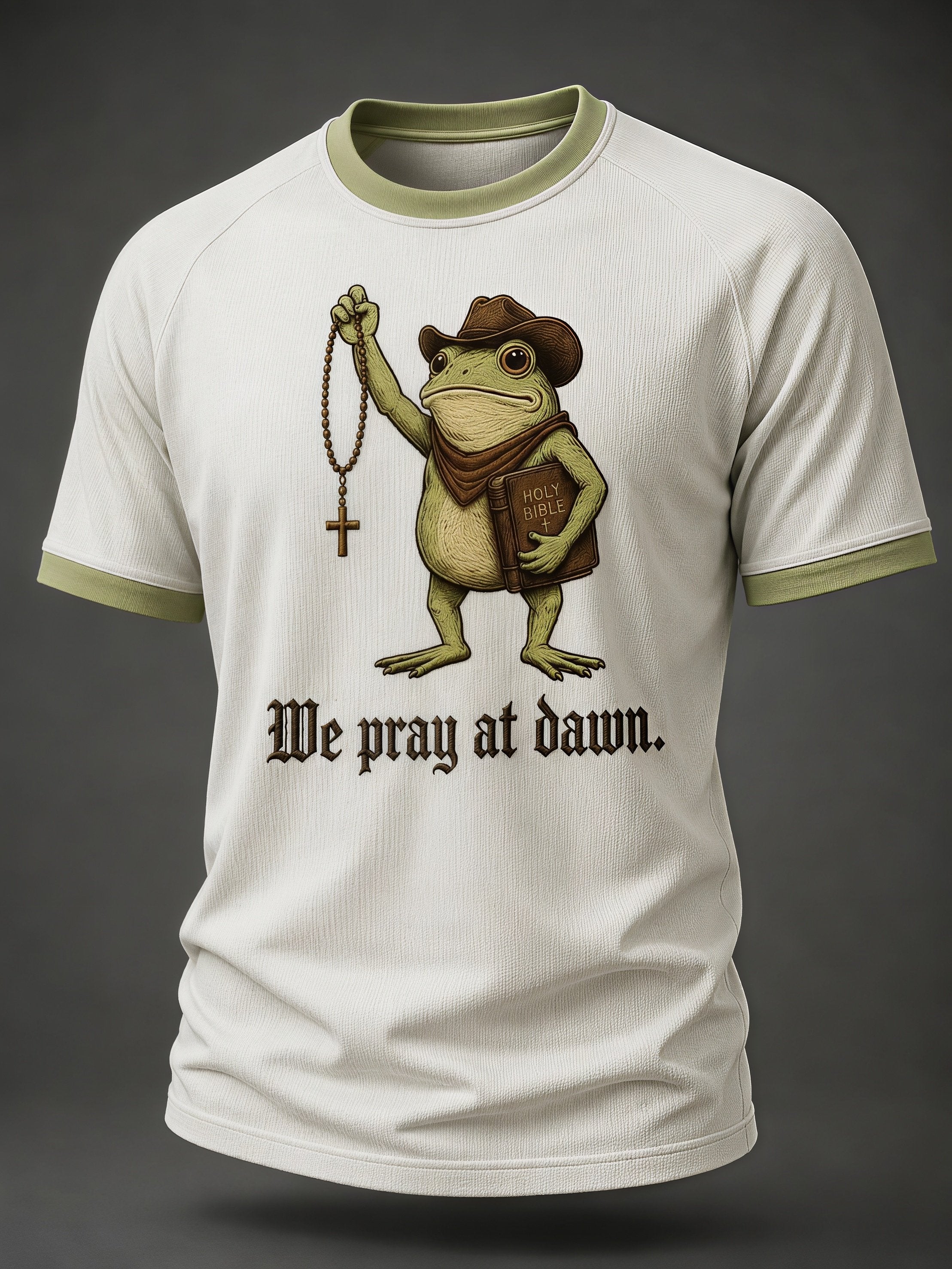 Men's Funny Frog Christian Faith Print T-Shirt
