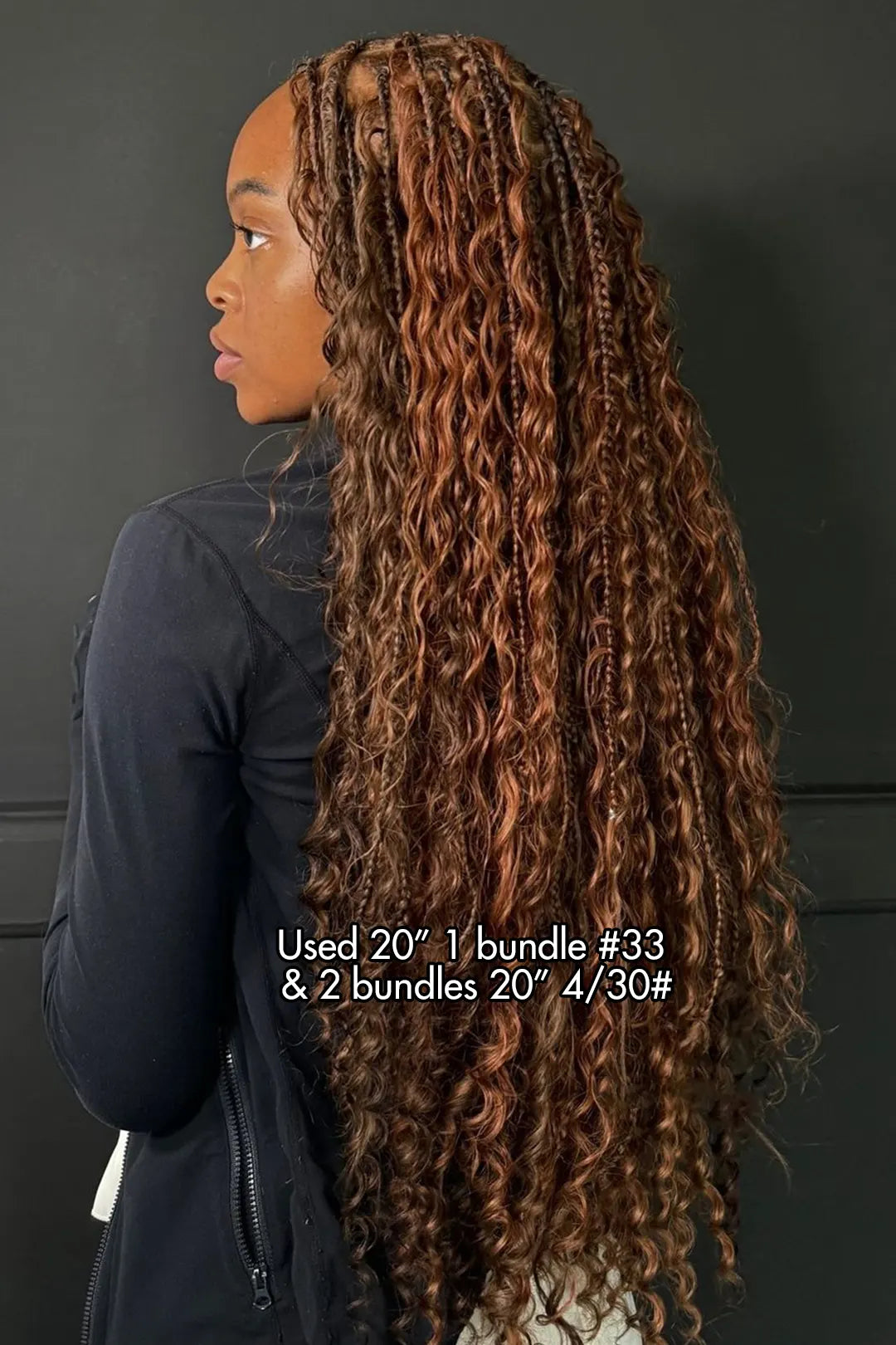 #33 Dark Auburn Brown Bulk Hair For Braiding Deep Wave BU36