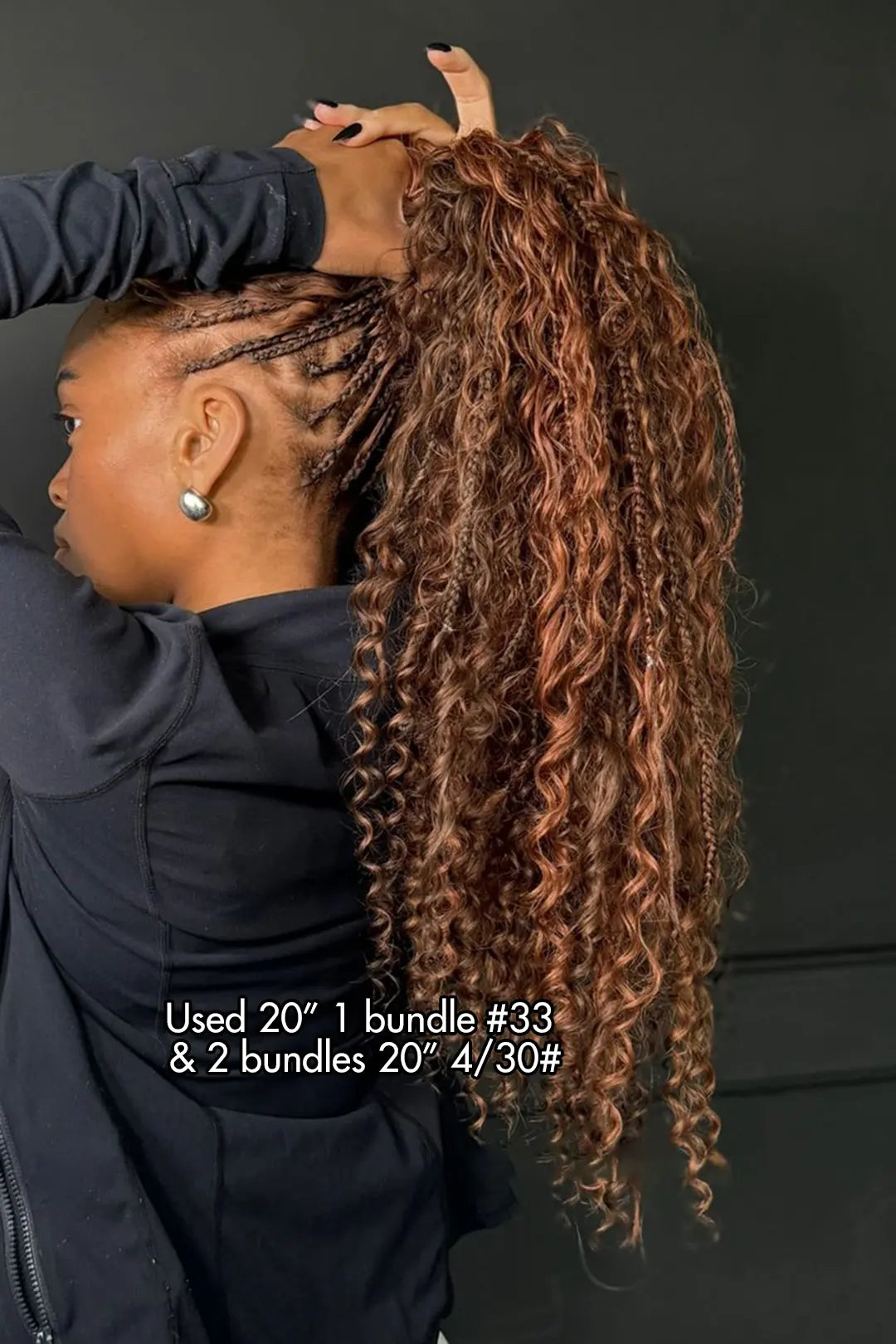 #33 Dark Auburn Brown Bulk Hair For Braiding Deep Wave BU36