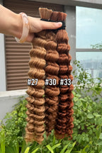 #27 Medium Blonde Bulk Hair For Braiding Deep Wave BU06