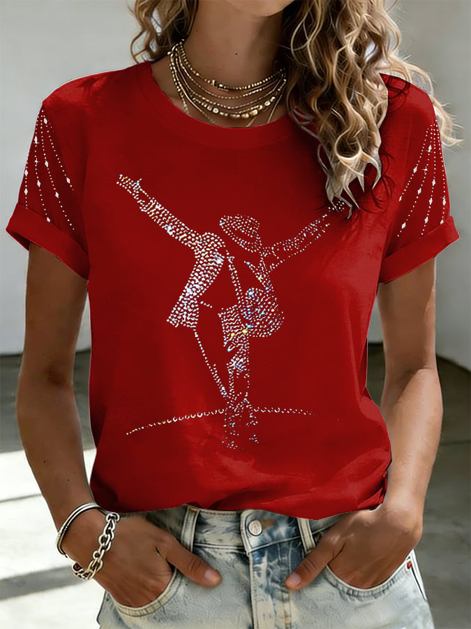 Women's Superstar Art Print Round Neck T-shirt