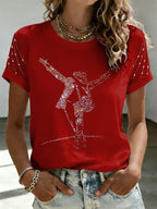 Women's Superstar Art Print Round Neck T-shirt