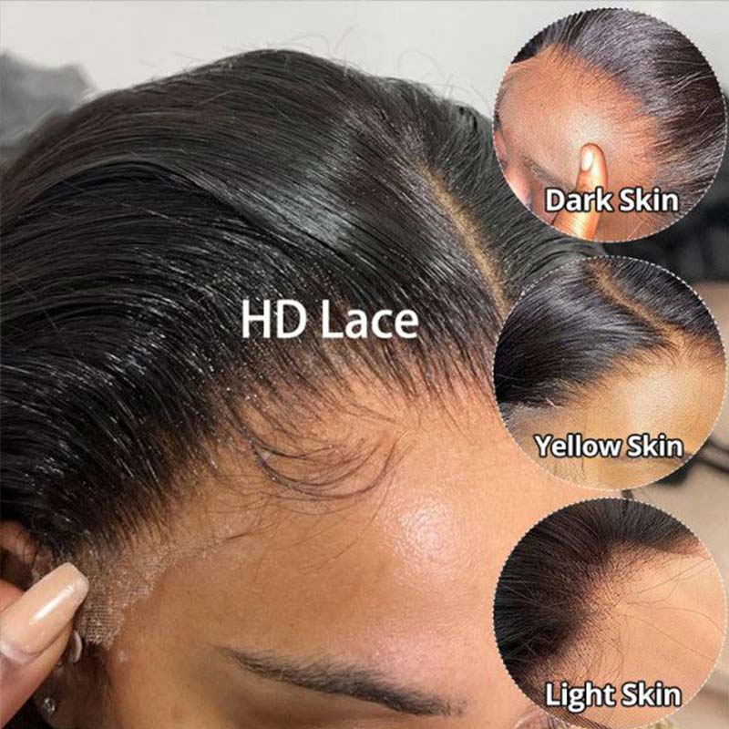 QVR Curly Edge Deep Wave 13x4 HD Transparent Lace Front Wigs With Realistic Hairline