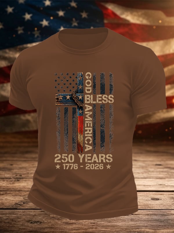Men's GOD BLESS AMERICA Printed T-Shirt