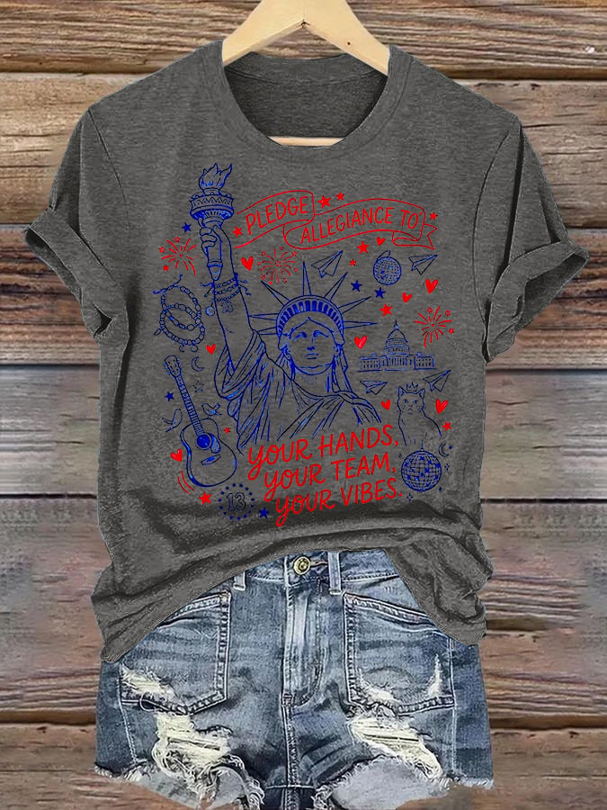 Women's  Pledge Allegiance To Your Hands Your Team Your Vibes Shirt