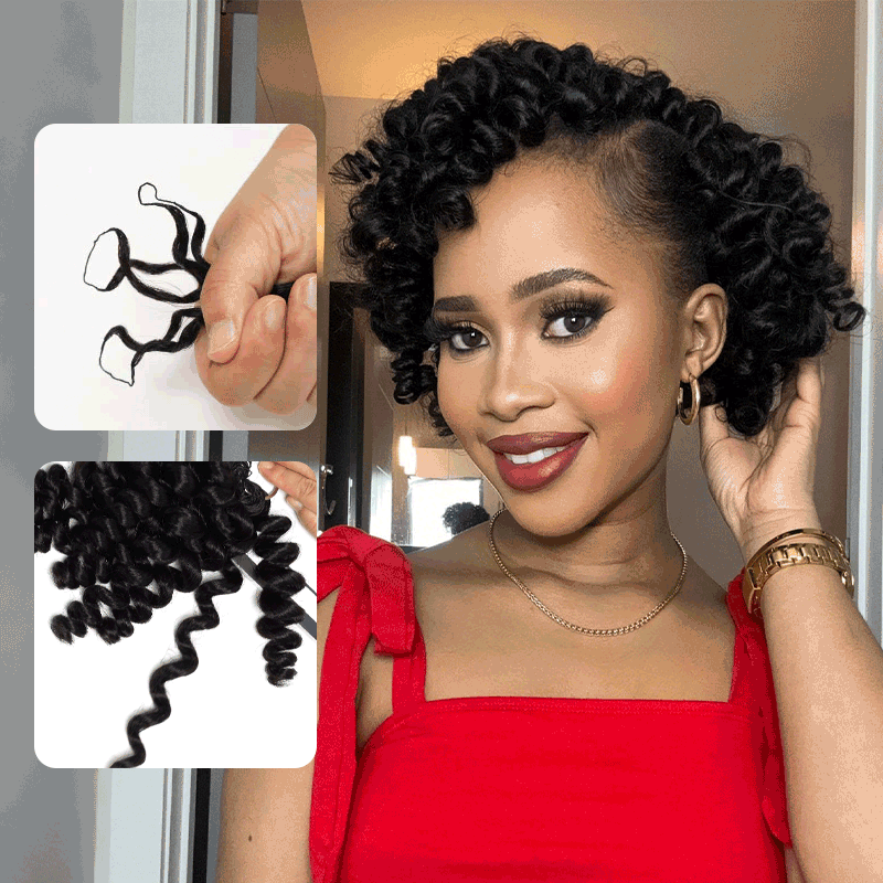 QVR Water Wave Crochet Hair Natural Black Machine Made Feather Human Hair Extension