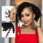 QVR Water Wave Crochet Hair Natural Black Machine Made Feather Human Hair Extension