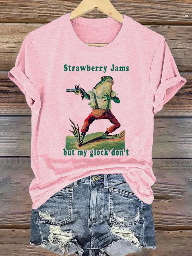 Women's Strawberry Jams but my glock don't Printed T-Shirt