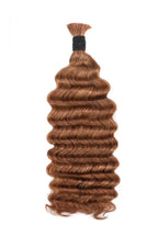 30# Auburn Brown Bulk Hair For Braiding Deep Wave BU07