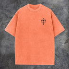 Seek First The Kingdom Of God Printed Oversize Washed T-Shirt