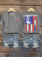 Women's  Courtesy Of Red White And Blue 250th Anniversary Flags T-Shirt