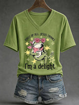 Women's Casual Funny Faith Graphic Print T-Shirt