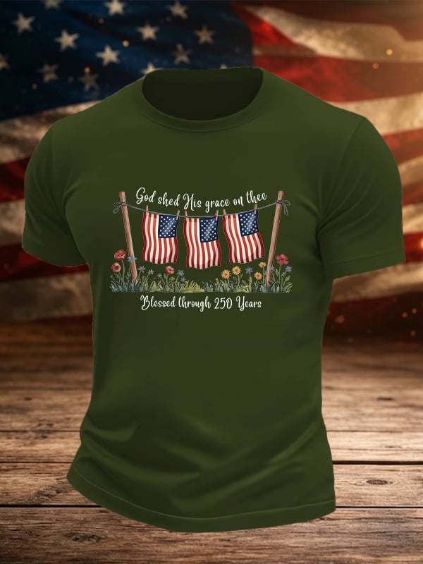 Men's Blessed through 250 Years Printed T-Shirt