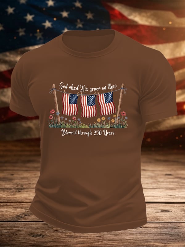Men's Blessed through 250 Years Printed T-Shirt