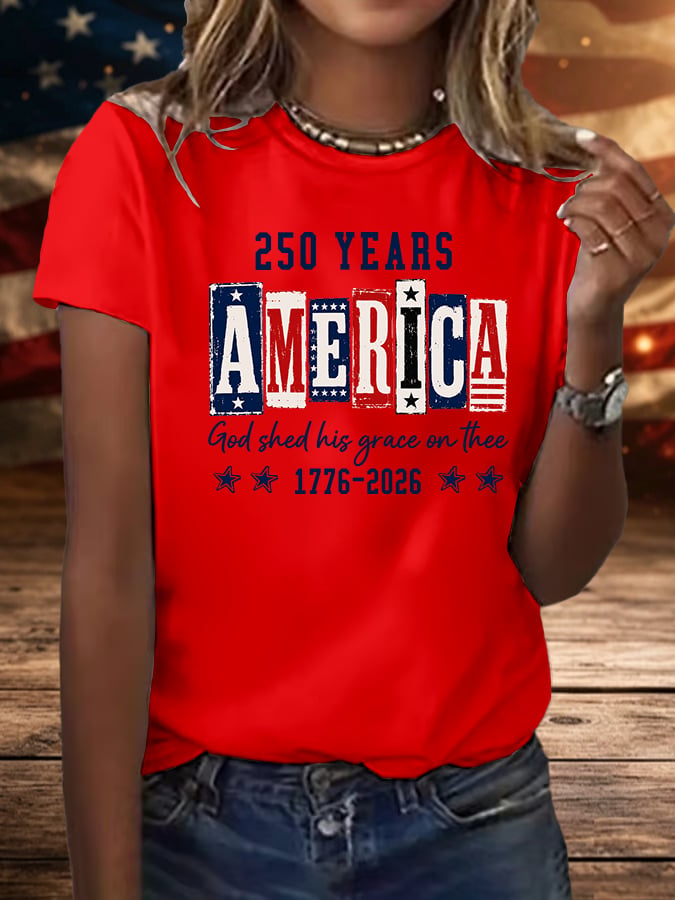 Women's 250 YEARS AMERICA Printed T-Shirt