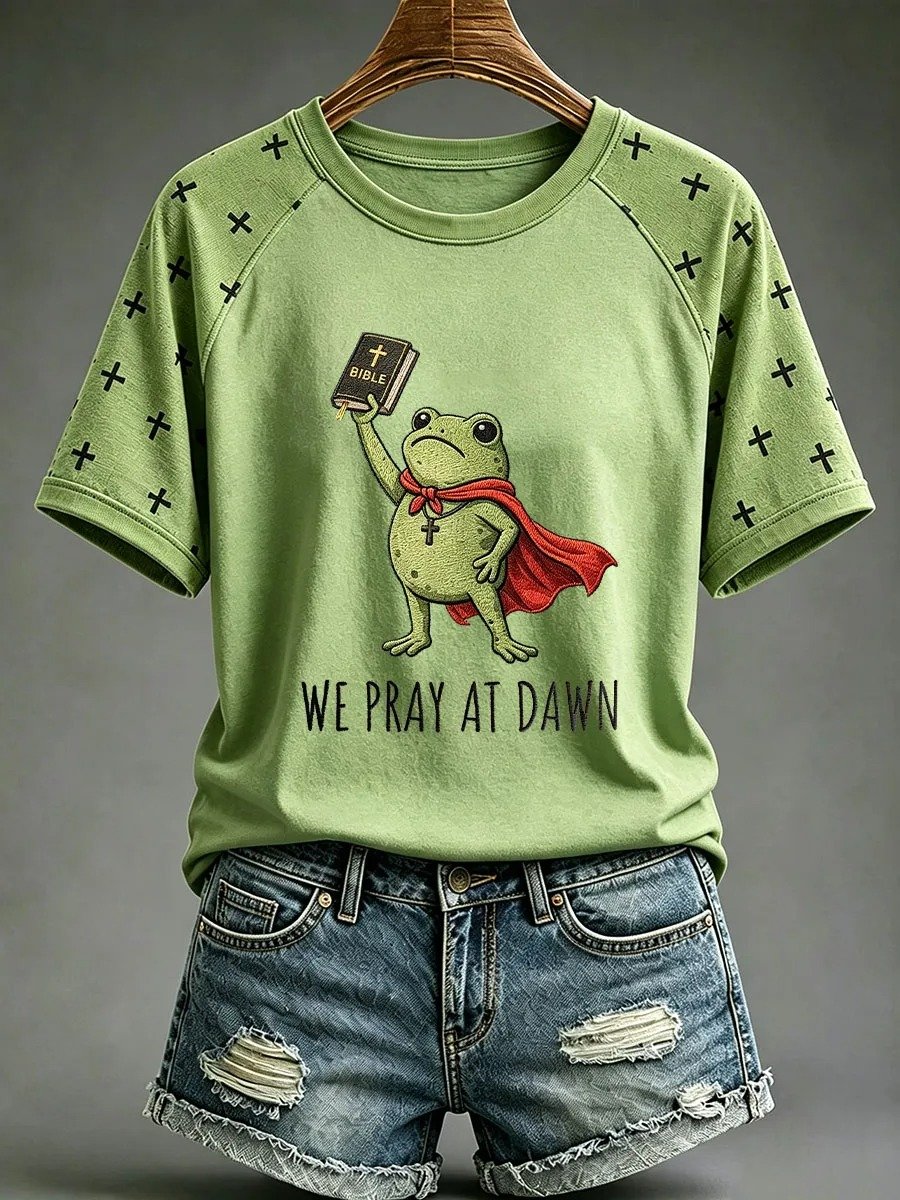 Women’s 'We Pray At Dawn' Printed Casual T-Shirt