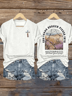 Women's  God Turns Broken Pieces Into Masterpieces Christian Tops Comfort Colors T-Shirt