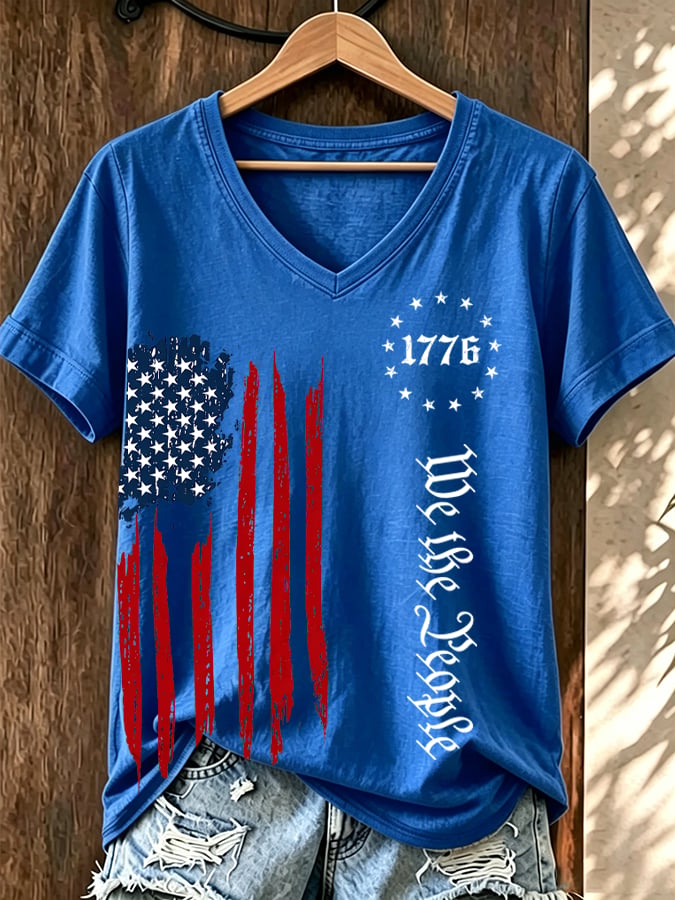 Women'S American Flag We The People T-Shirt