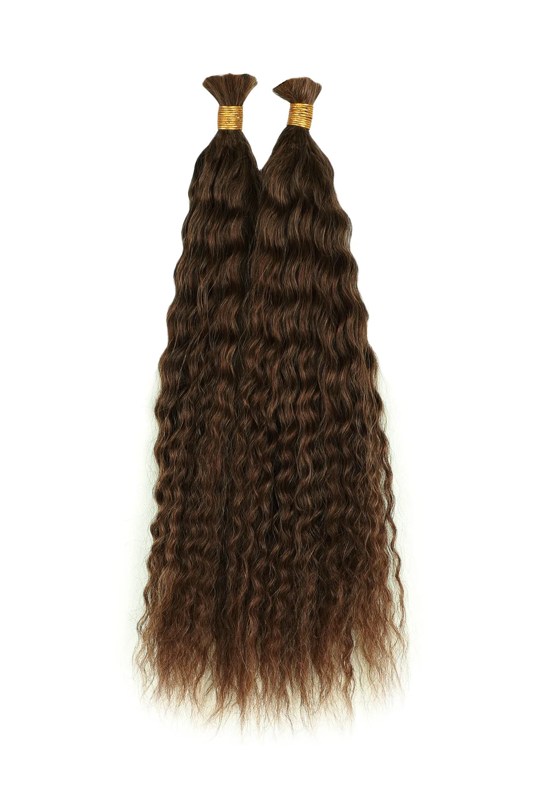 Double Drawn #4a Dark Brown Bulk Hair For Braiding Wet Wave BU37