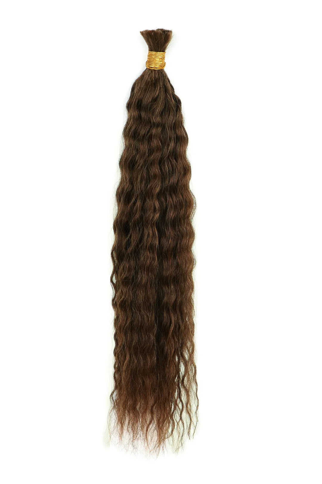 Double Drawn #4a Dark Brown Bulk Hair For Braiding Wet Wave BU37