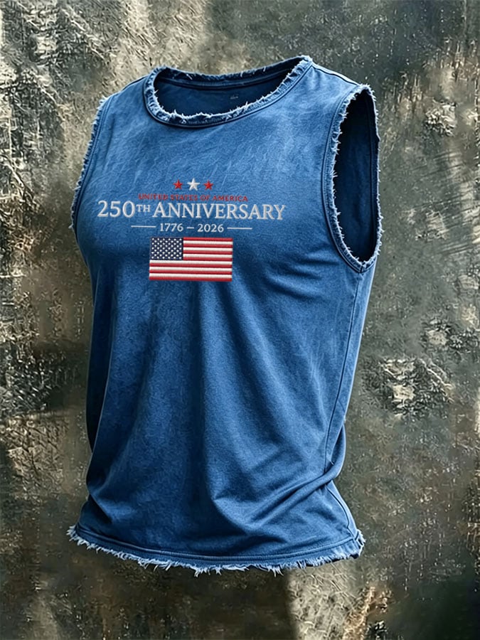 Men'S Casual U.S. 250th Anniversary Casual Printed Vest