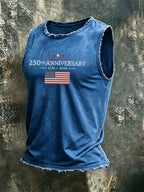 Men'S Casual U.S. 250th Anniversary Casual Printed Vest