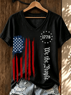 Women'S American Flag We The People T-Shirt