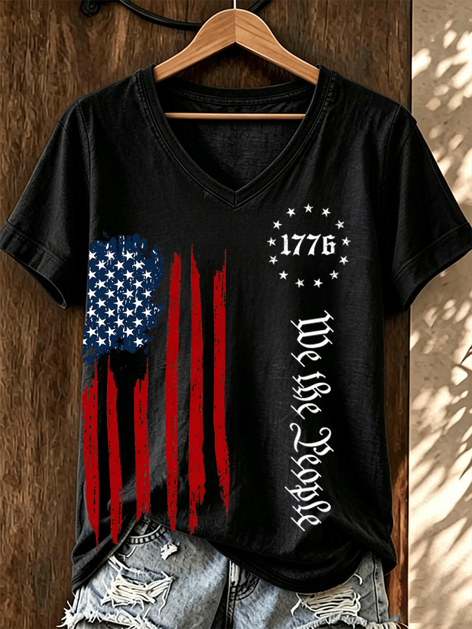 Women'S American Flag We The People T-Shirt