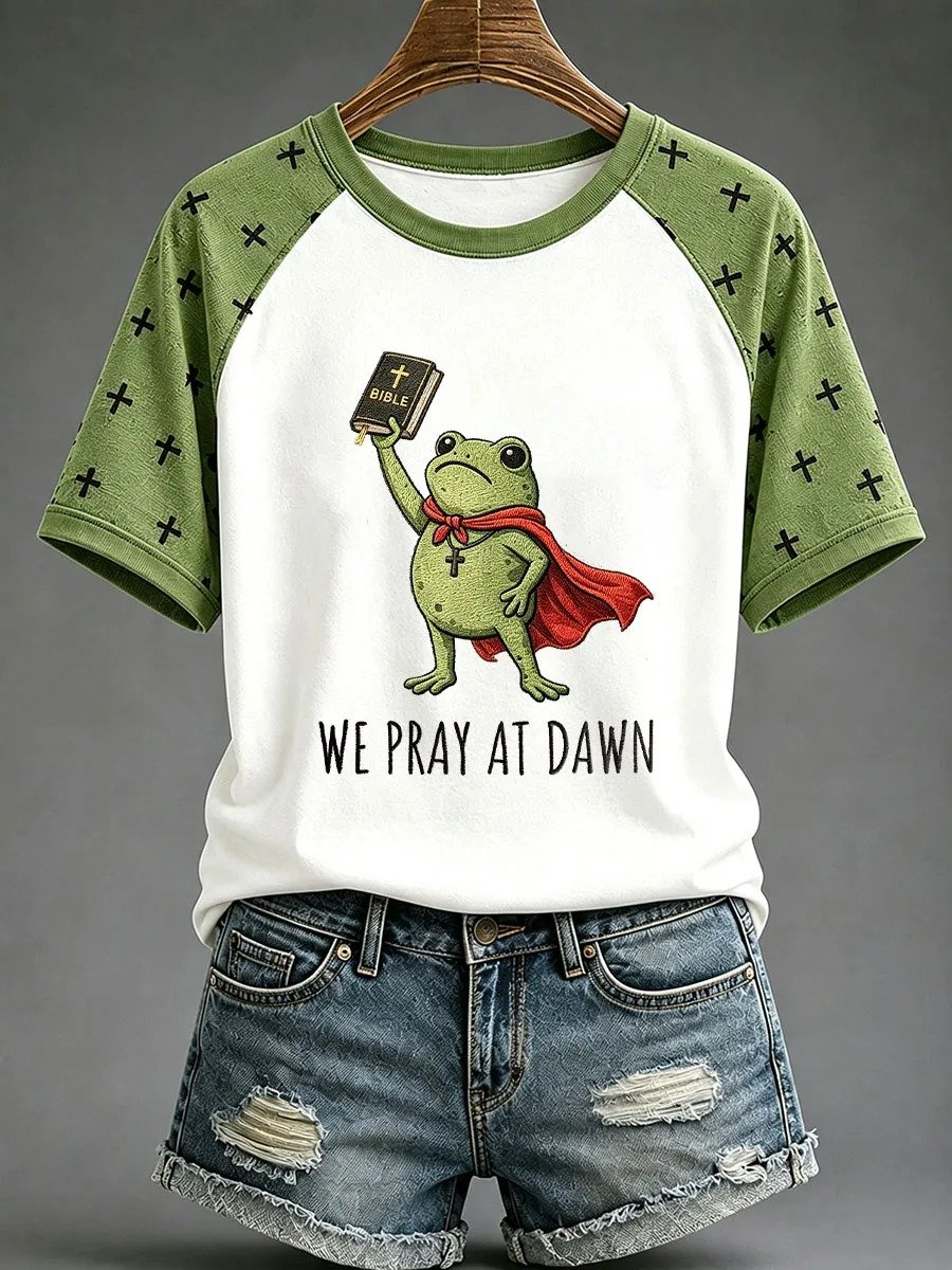Women’s 'We Pray At Dawn' Printed Casual T-Shirt