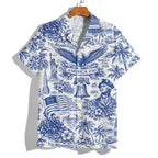 America 250 Hawaiian Shirt, Patriotic USA 1776 2026 Vintage 4th July Button Up
