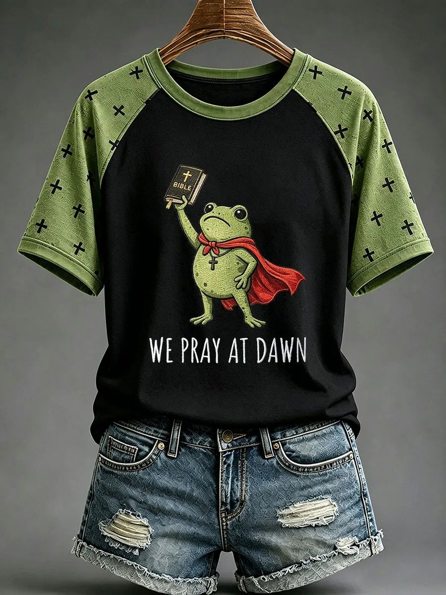 Women’s 'We Pray At Dawn' Printed Casual T-Shirt