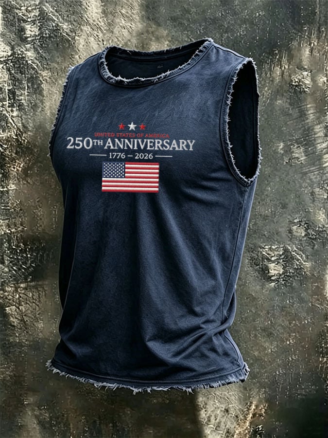 Men'S Casual U.S. 250th Anniversary Casual Printed Vest