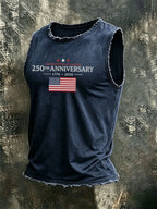 Men'S Casual U.S. 250th Anniversary Casual Printed Vest