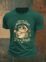 Men's First Of All Jesus Thinks I'm A Delight Shirt, Funny Christian Frog T-Shirt