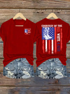 Women's  Courtesy Of Red White And Blue 250th Anniversary Flags T-Shirt