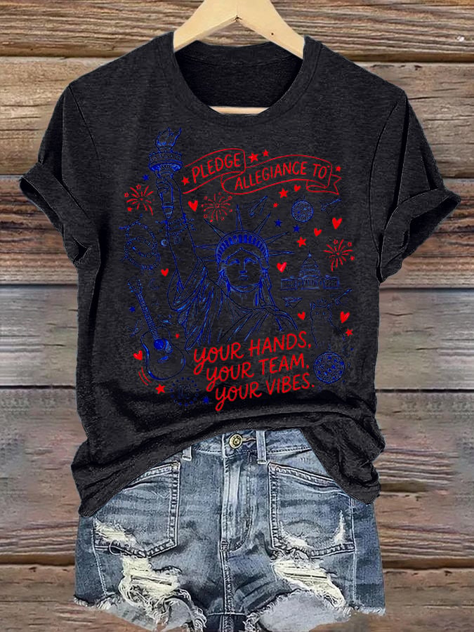 Women's  Pledge Allegiance To Your Hands Your Team Your Vibes Shirt