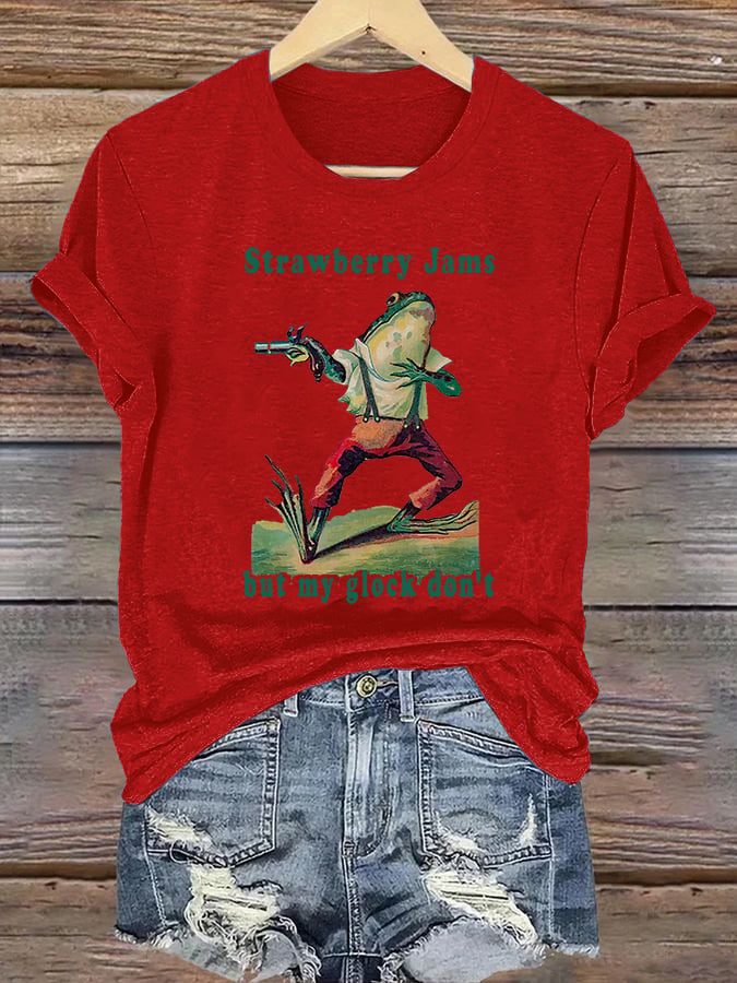 Women's Strawberry Jams but my glock don't Printed T-Shirt