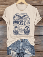 Women's  Retro USA 250th Anniversary Print T-Shirt