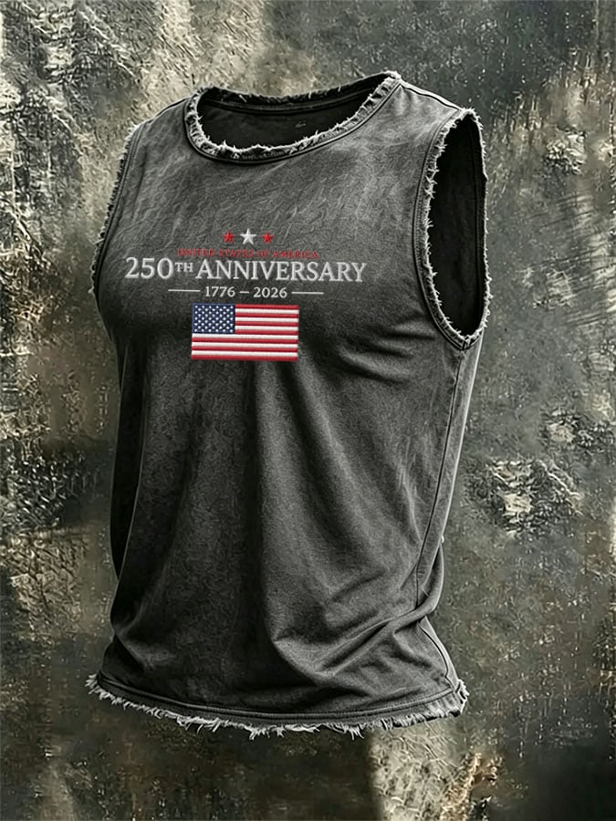Men'S Casual U.S. 250th Anniversary Casual Printed Vest