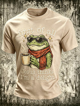 Men's Fun Frog-Print Top