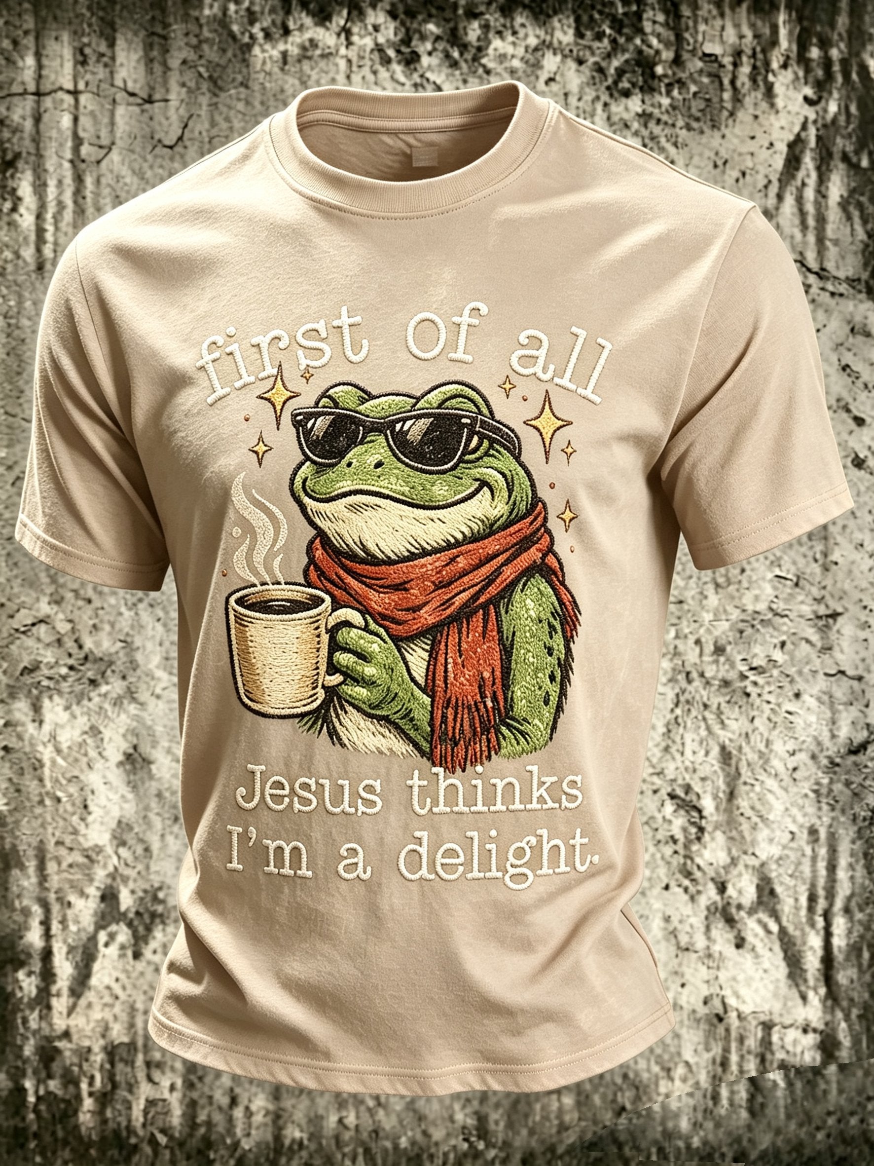 Men's Fun Frog-Print Top
