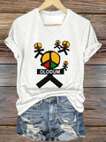 Women's Superstar Art Print V Neck T-shirt