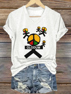 Women's Superstar Art Print V Neck T-shirt