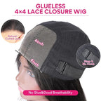 QVR Glueless Pre-cut 4x4 HD Lace Closure Human Hair Wigs Kinky Curly Wear & Go Wigs