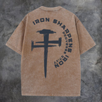 Iron Sharpens Iron Printed Oversize Washed T-Shirt